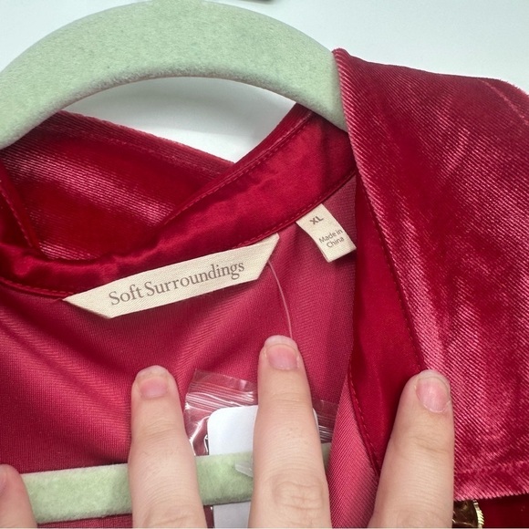 NEW Soft Surroundings Enchanted Velvet Shirt in Sangria Red Size XL - Picture 5 of 7